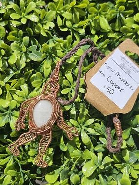 Handmade Copper Wire Wrapped Moonstone Pendant Necklace